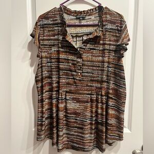 Ava & Grace Brown Tan Pattern Sleeveless Top Women’s Size XL